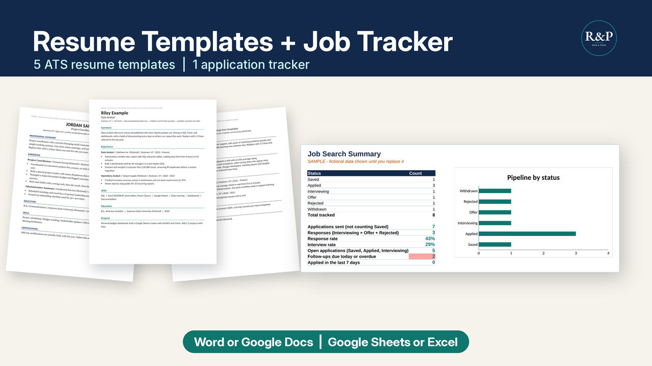 Resume Template Bundle with Job Application Tracker preview
